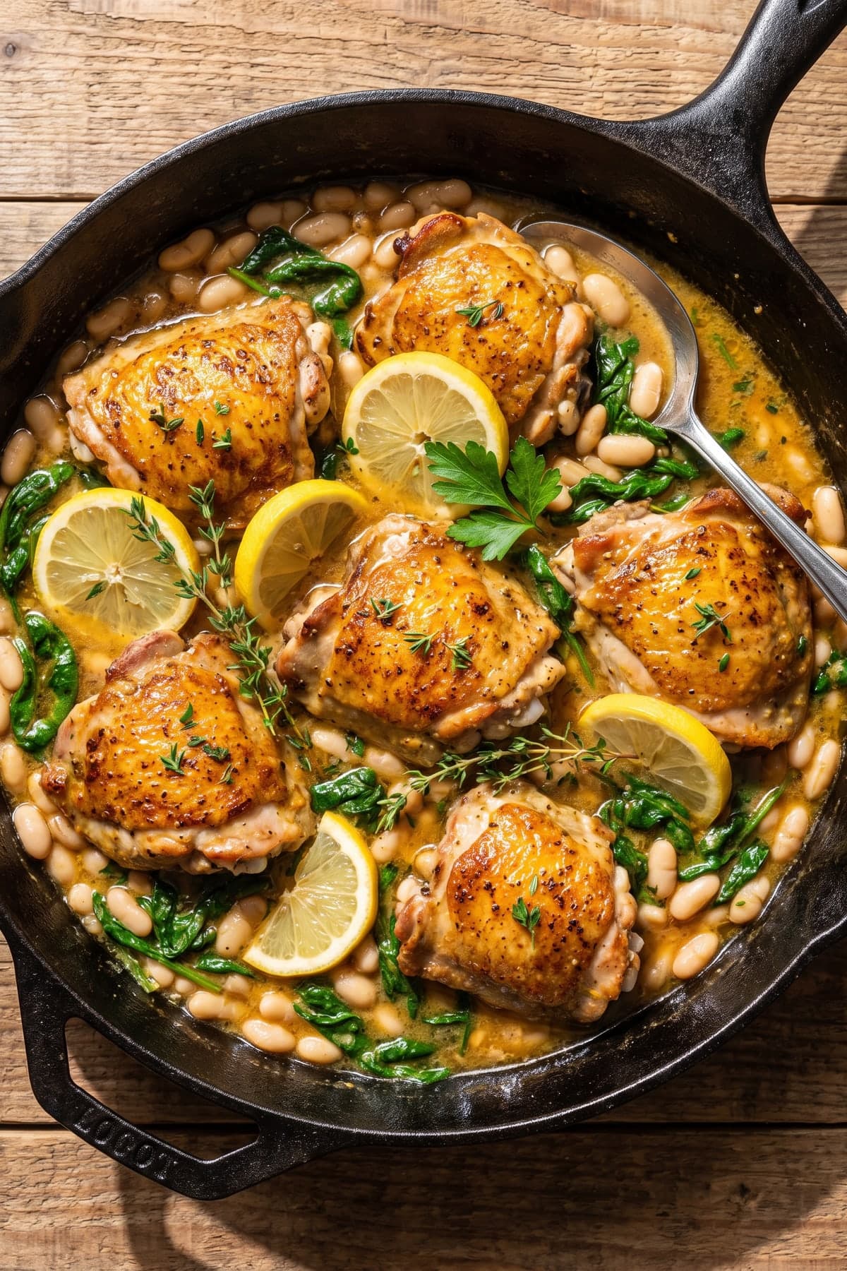 Low Fat High Protein Recipes: Lemon Chicken Bean Skillet