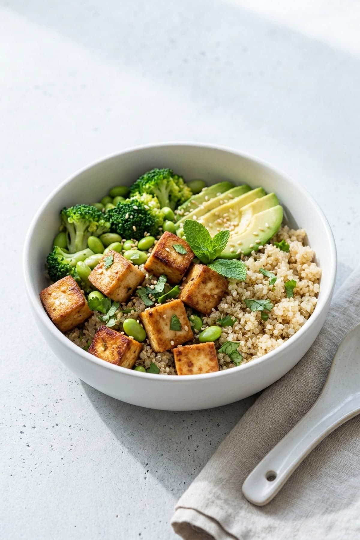 Vegan Gluten Free Recipes: Crispy Tofu Quinoa Bowls