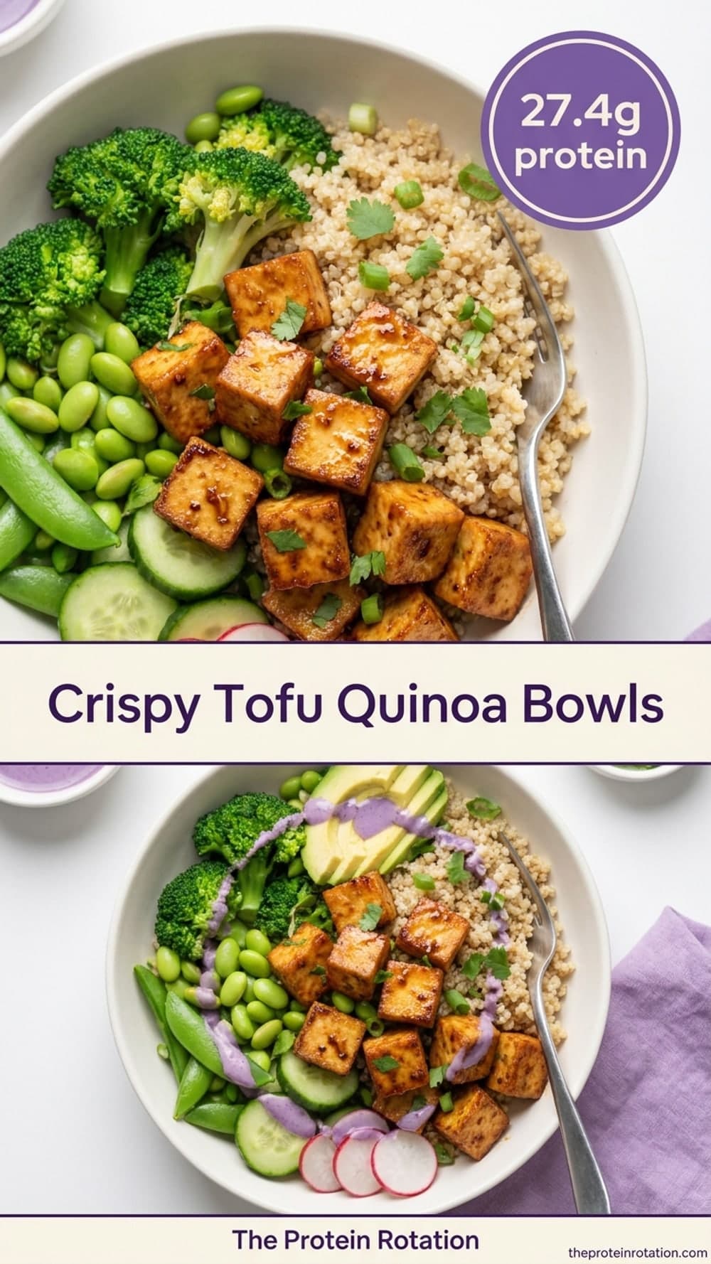 Crispy Tofu Quinoa Bowls