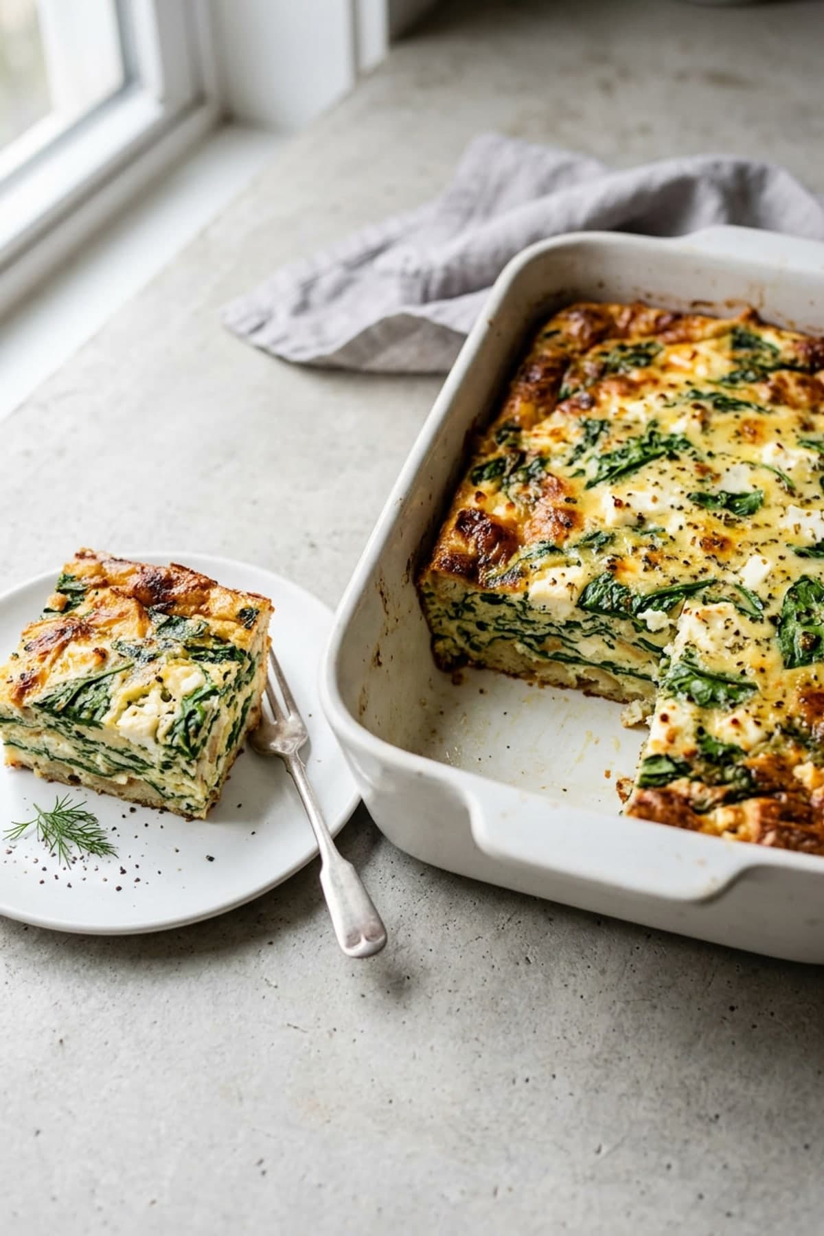 Vegetarian Keto Recipes: Spinach Feta Egg Bake