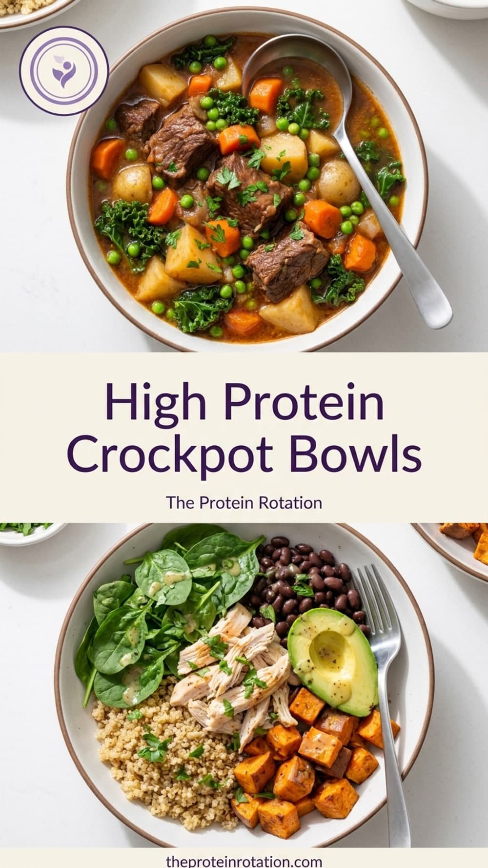 High Protein Crockpot Bowls