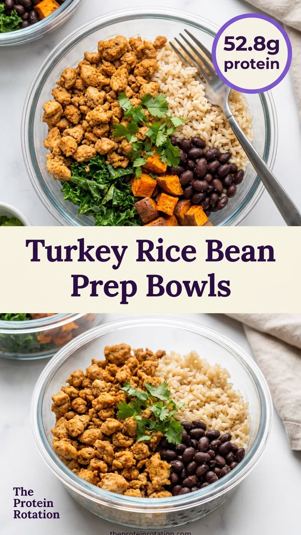 Turkey Rice Bean Prep Bowls