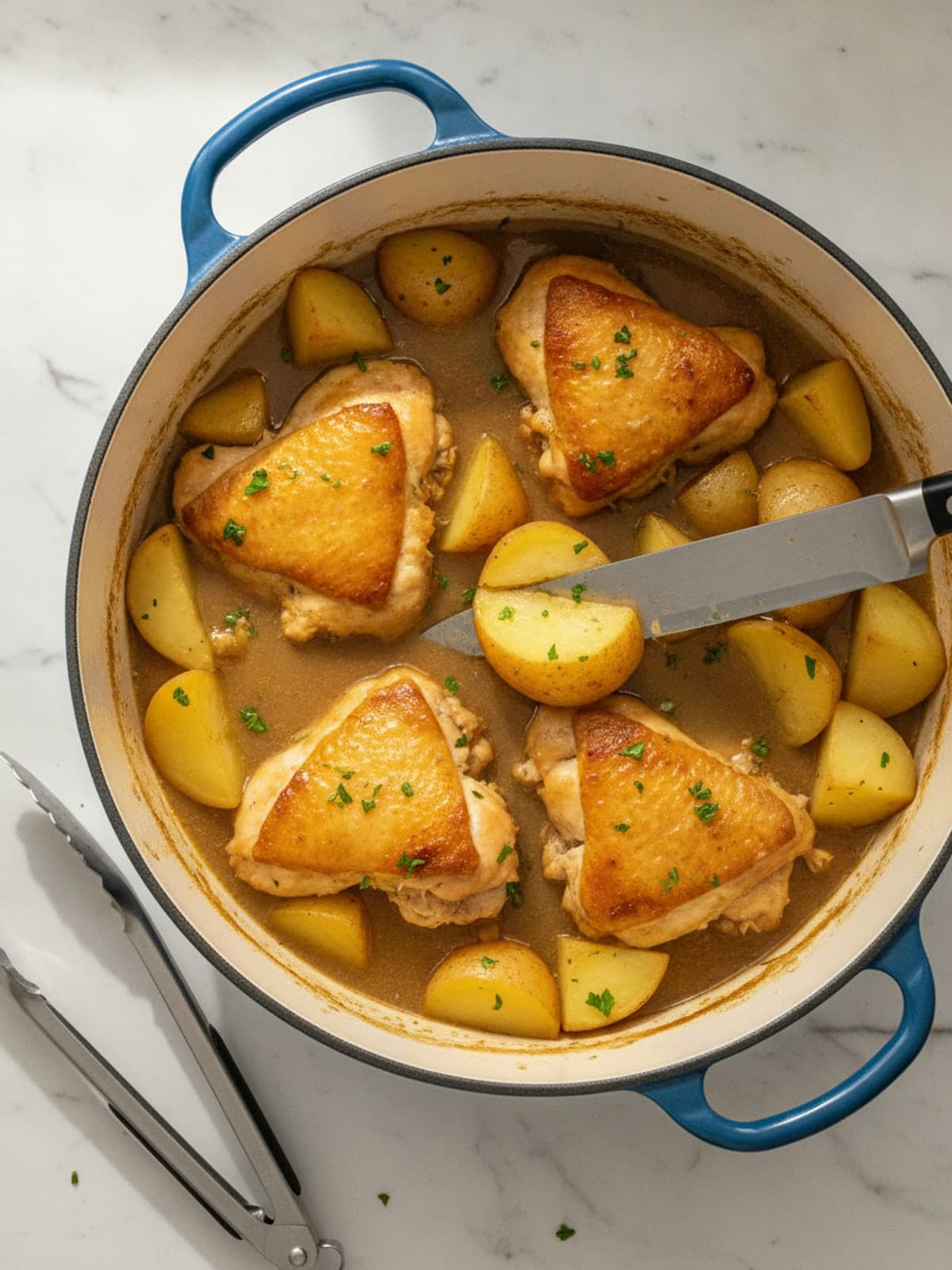 Herbed Chicken and Potato Stew: Cook to separate cues