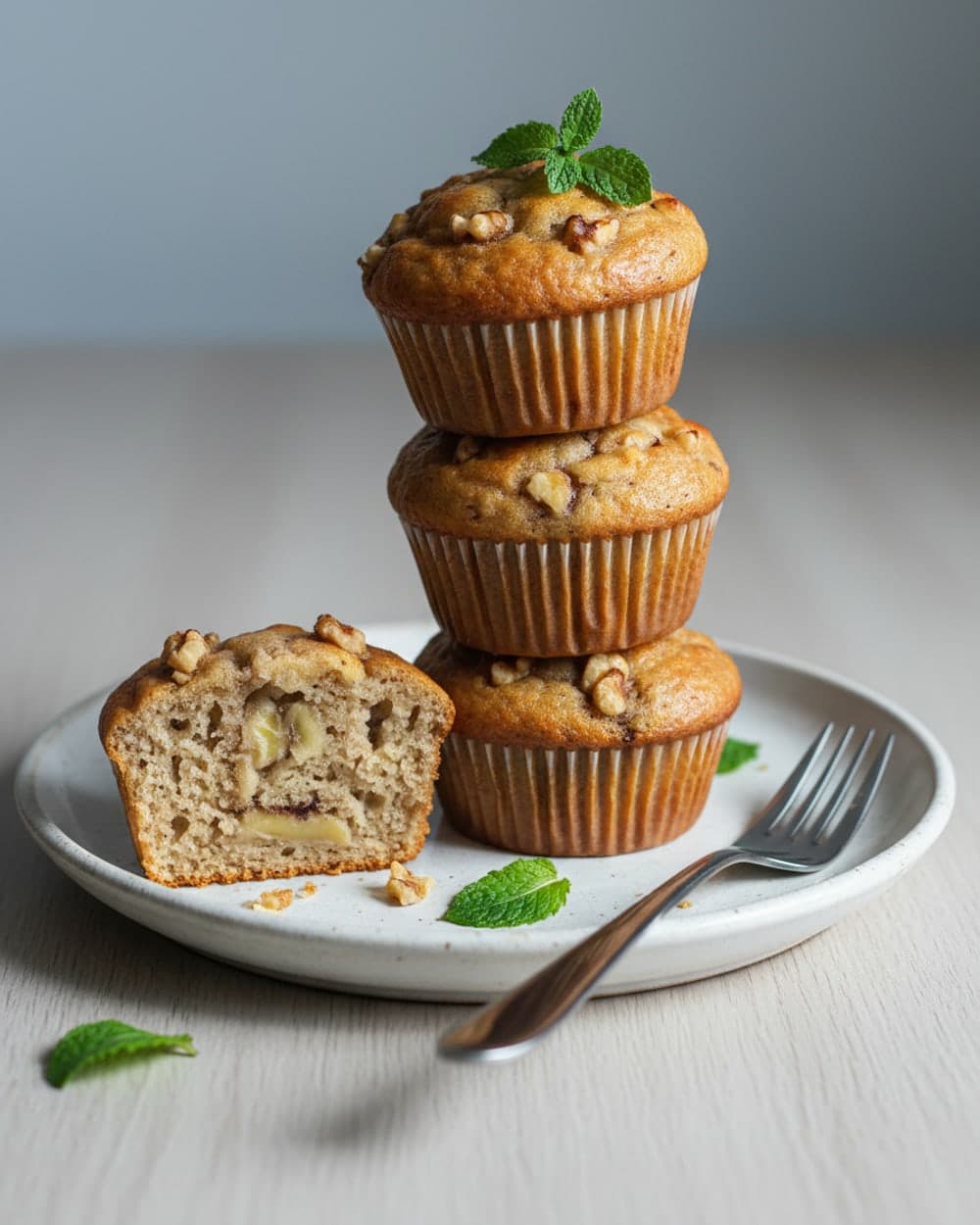 Banana Walnut Breakfast Muffins