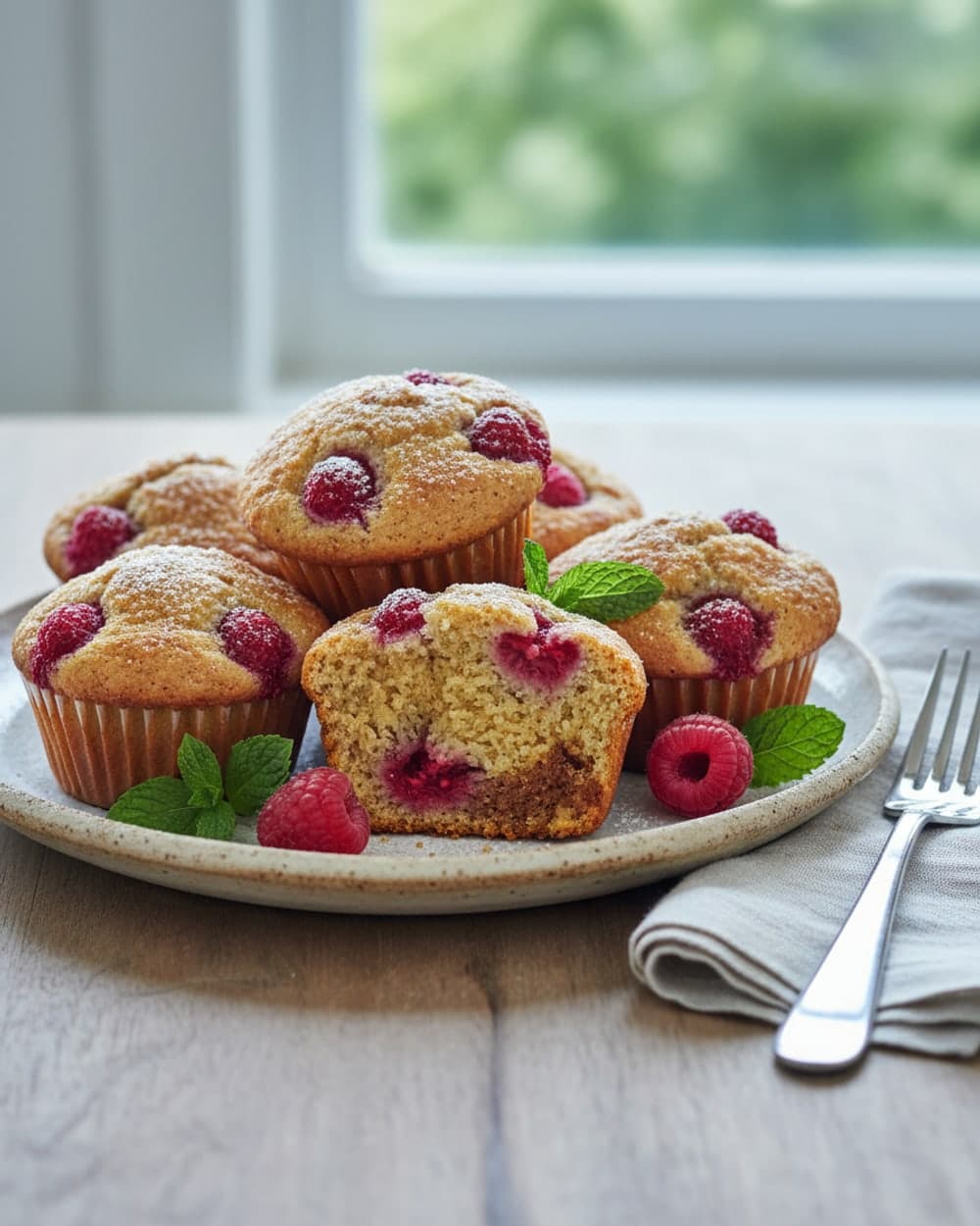 Raspberry Cornmeal Morning Muffins