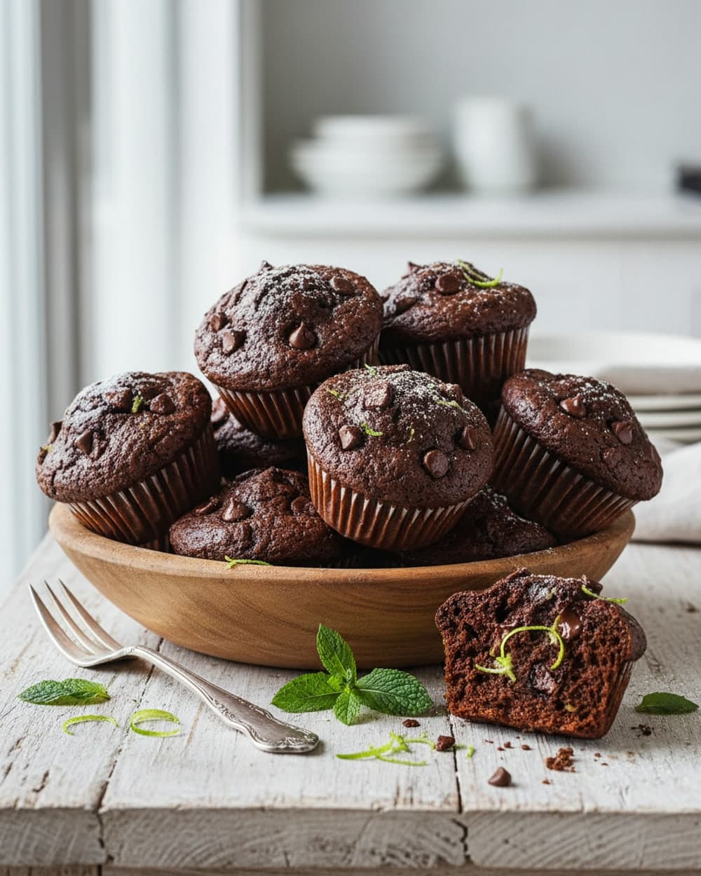 Double Chocolate Zucchini Muffins