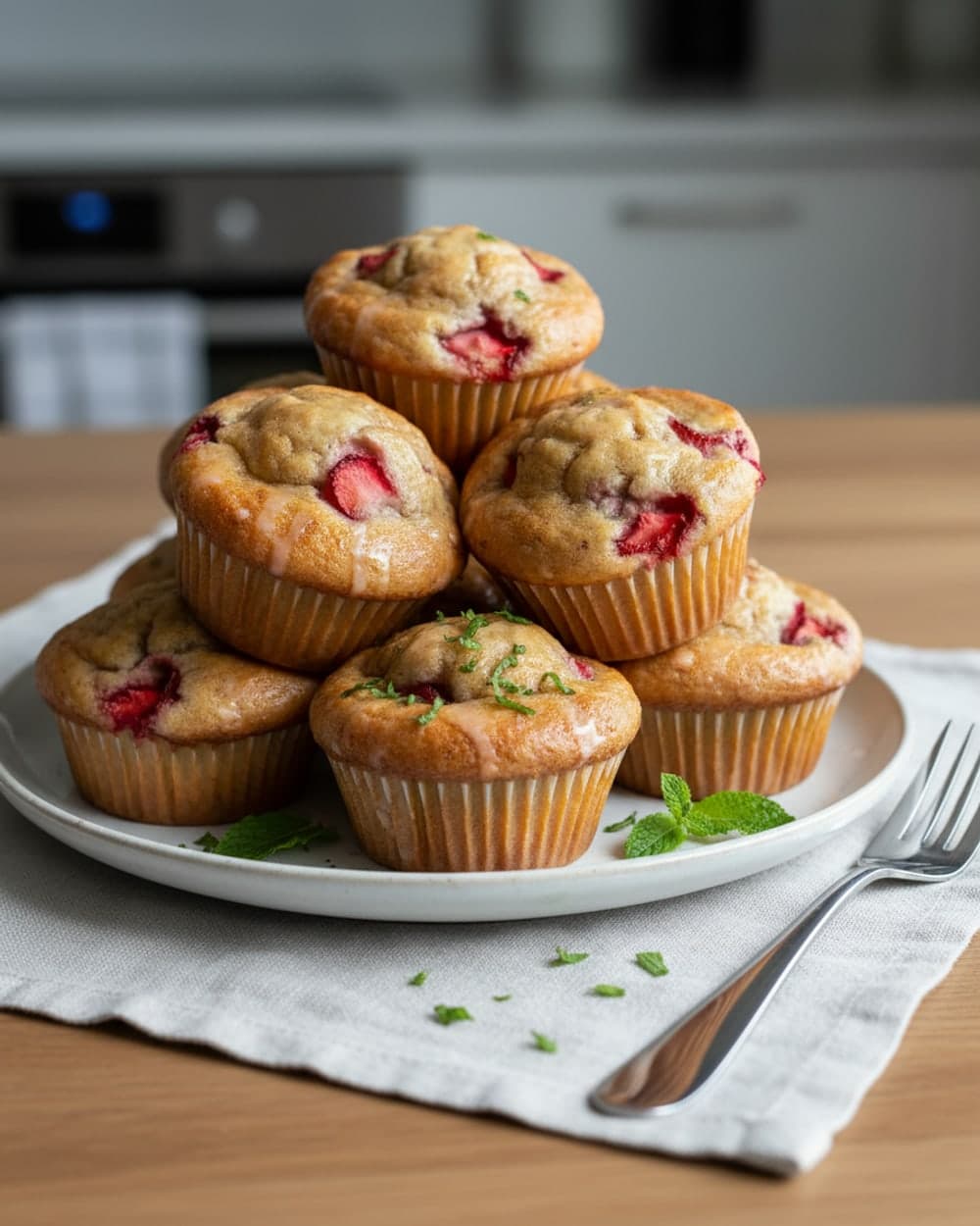 Strawberry Vanilla Yogurt Muffins