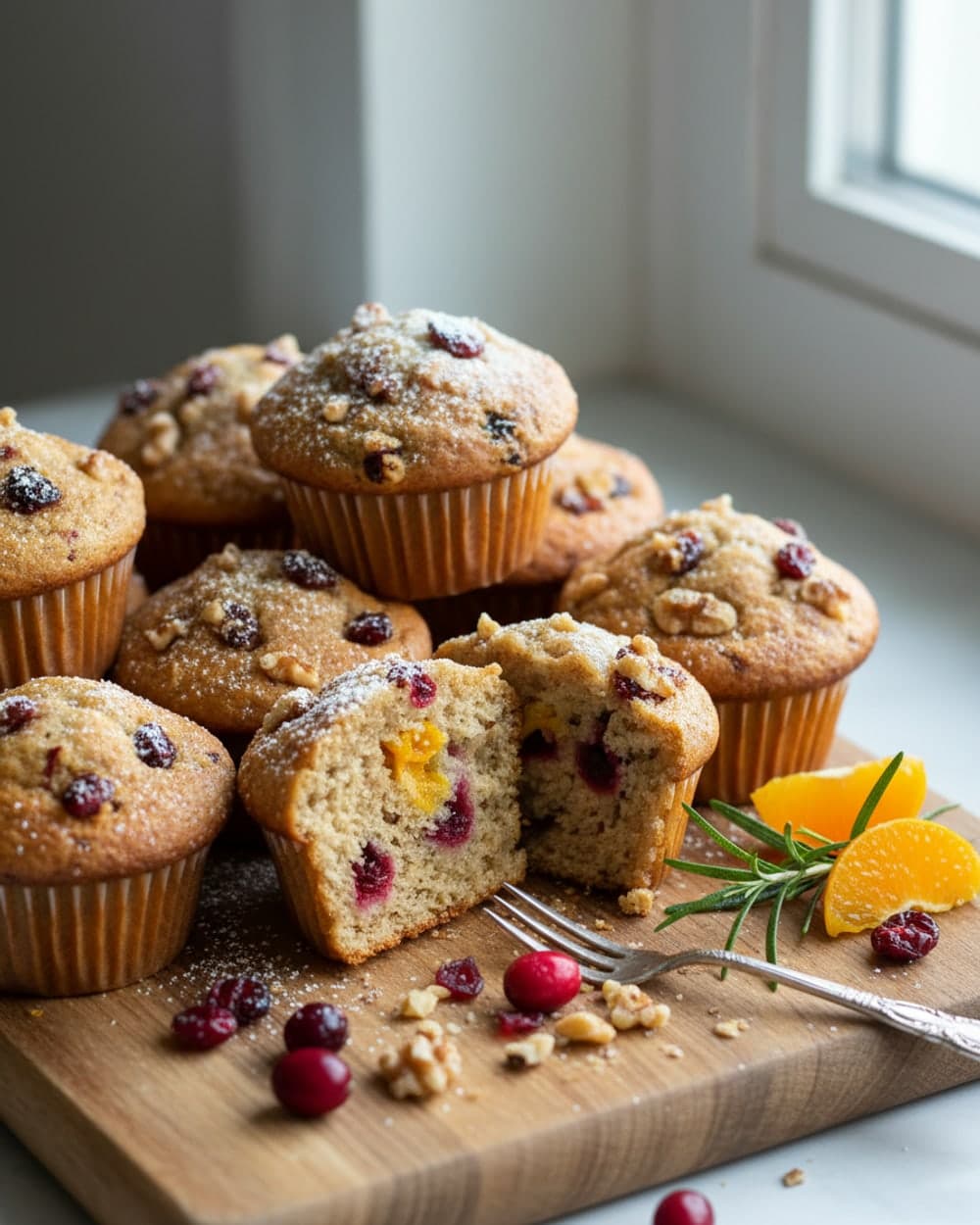 Cranberry Orange Walnut Muffins