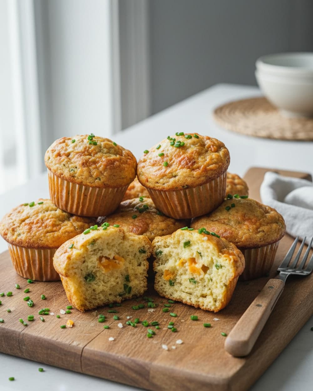 Savory Cheddar Chive Muffins
