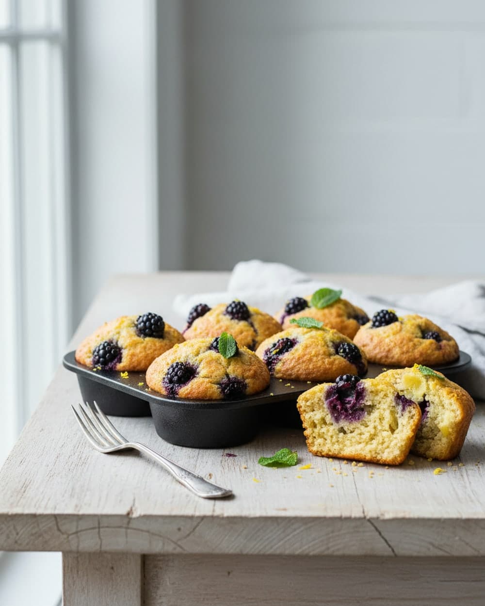 Blackberry Lemon Corn Muffins