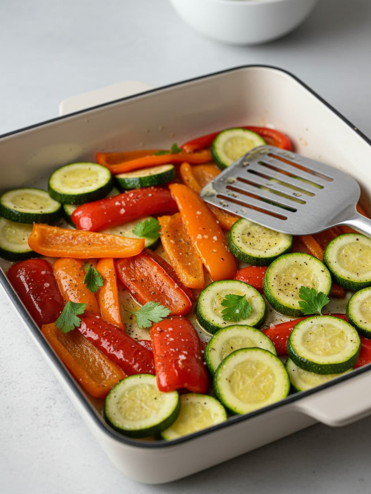Lemon Herb Chicken Zucchini Meal Prep Boxes: Prepare the vegetables