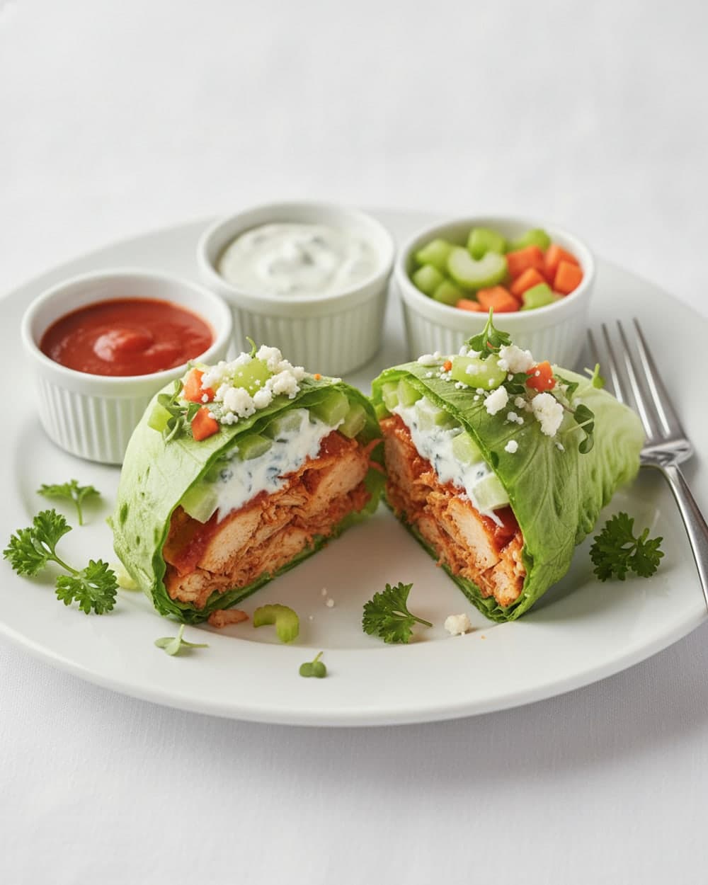 Buffalo Chicken Lettuce Cups