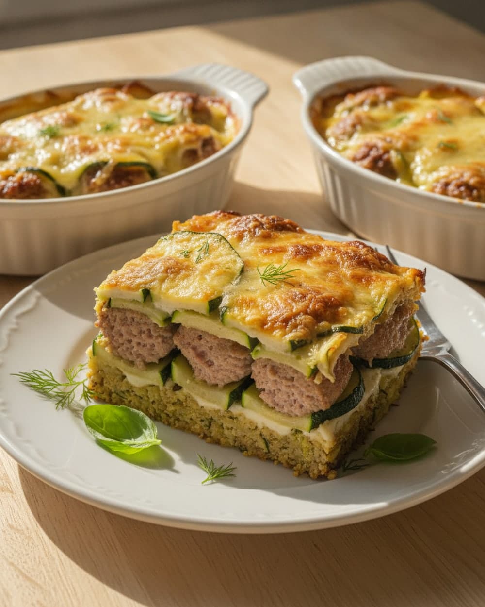Turkey Meatball Zucchini Bake