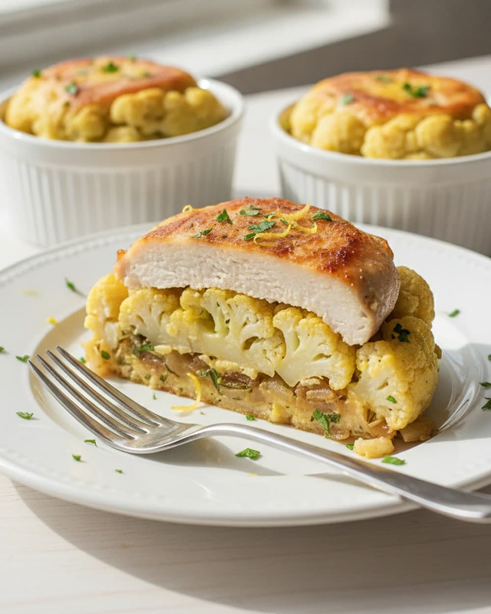 Lemon Chicken Cauliflower Skillet