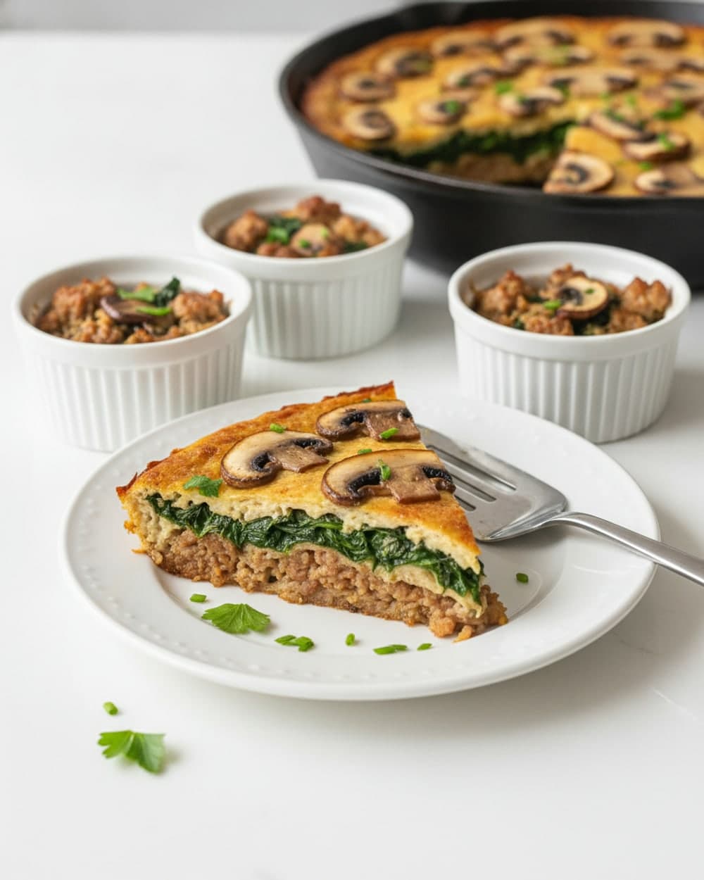 Sausage Spinach Mushroom Skillet