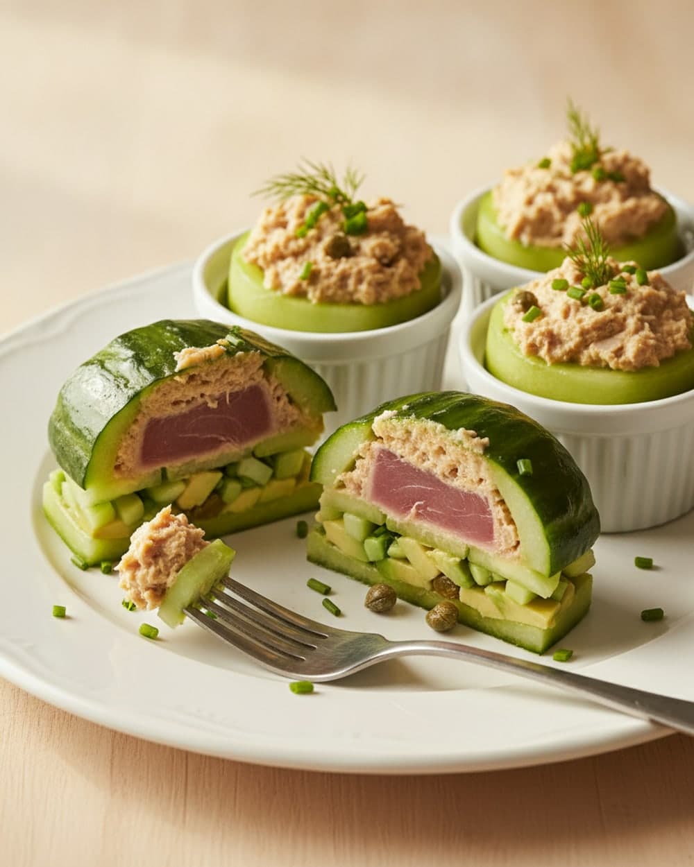 Tuna Cucumber Lunch Boats