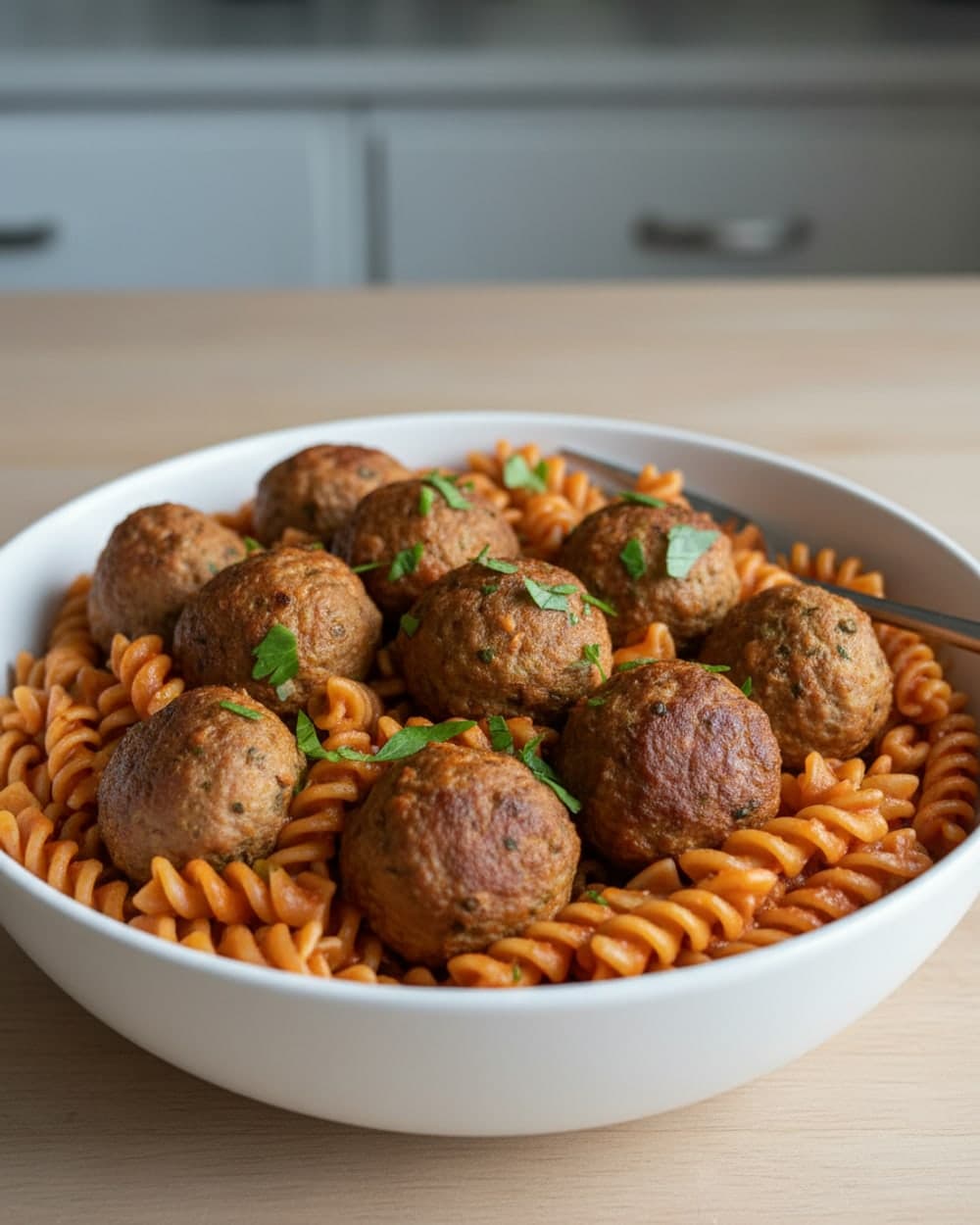Lentil Pasta Turkey Meatball Marinara Dinner Bowl