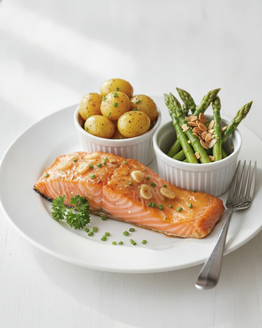 Garlic Salmon Plates