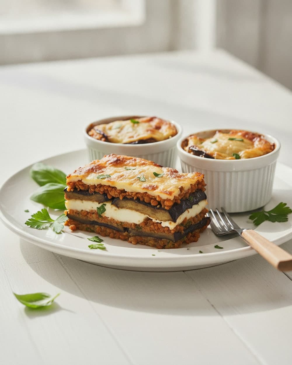 Eggplant Mozzarella Lentil Pair