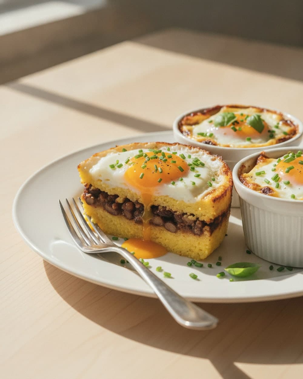 Polenta Bean Egg Pair