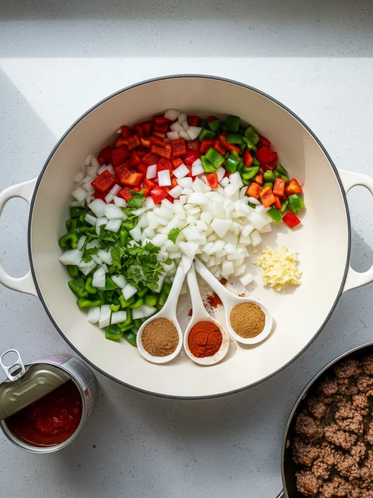 Keto Beef Chili: Prepare the vegetables