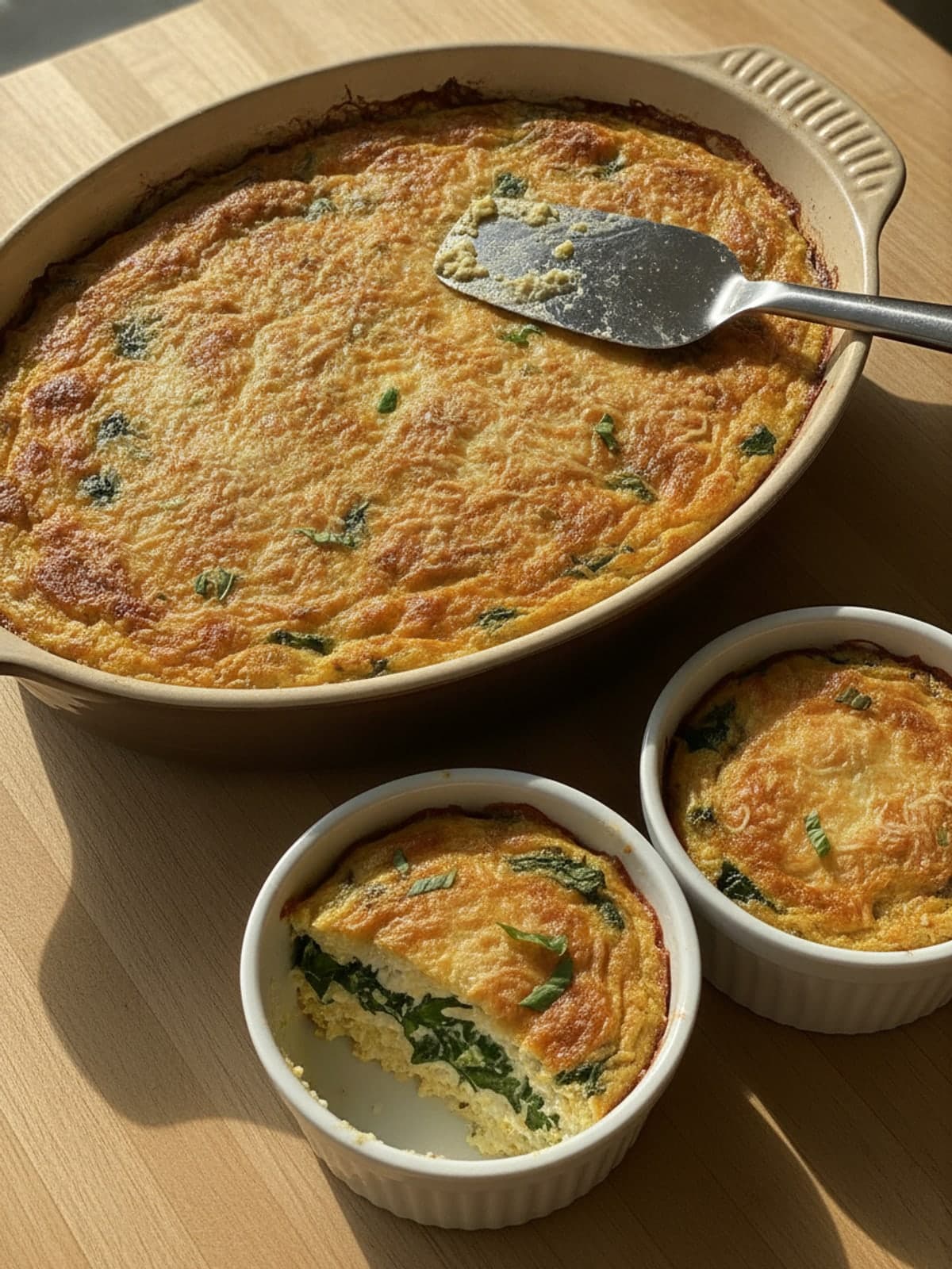 Keto Cottage Cheese Chicken Spinach Bake: Fill dish