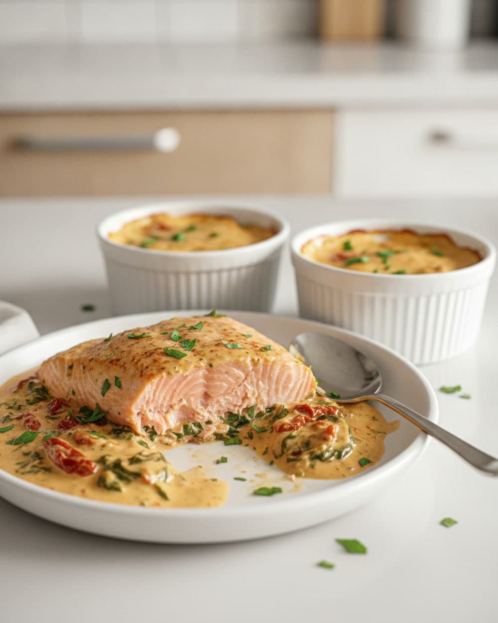 Creamy Tuscan Salmon Skillet