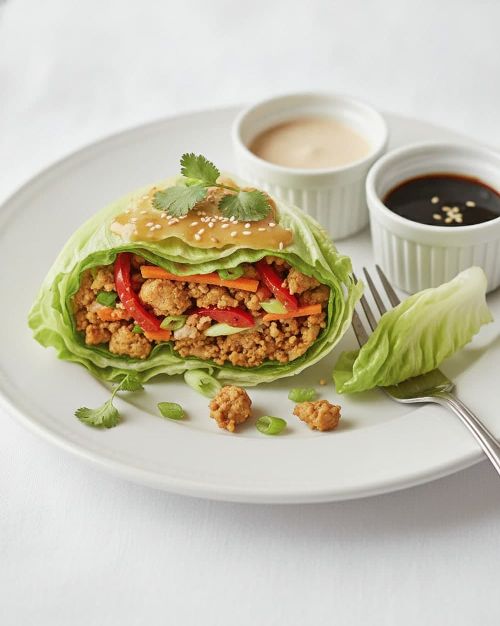 Ginger Sesame Turkey Lettuce Cups
