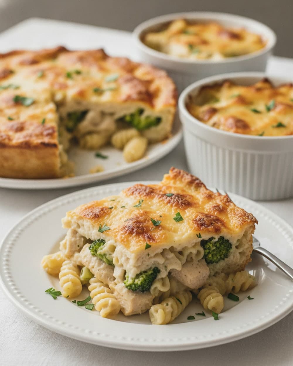 Chicken Alfredo Broccoli Bake