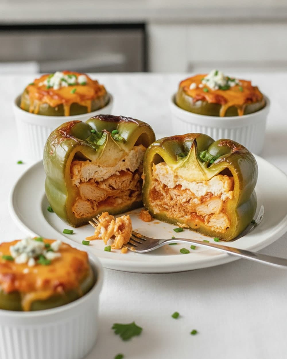 Buffalo Chicken Stuffed Peppers