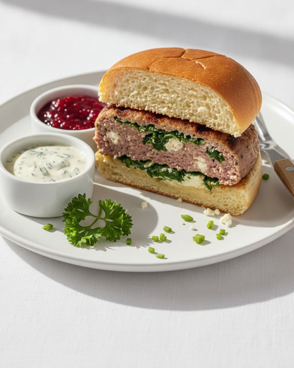 Spinach Feta Turkey Burgers