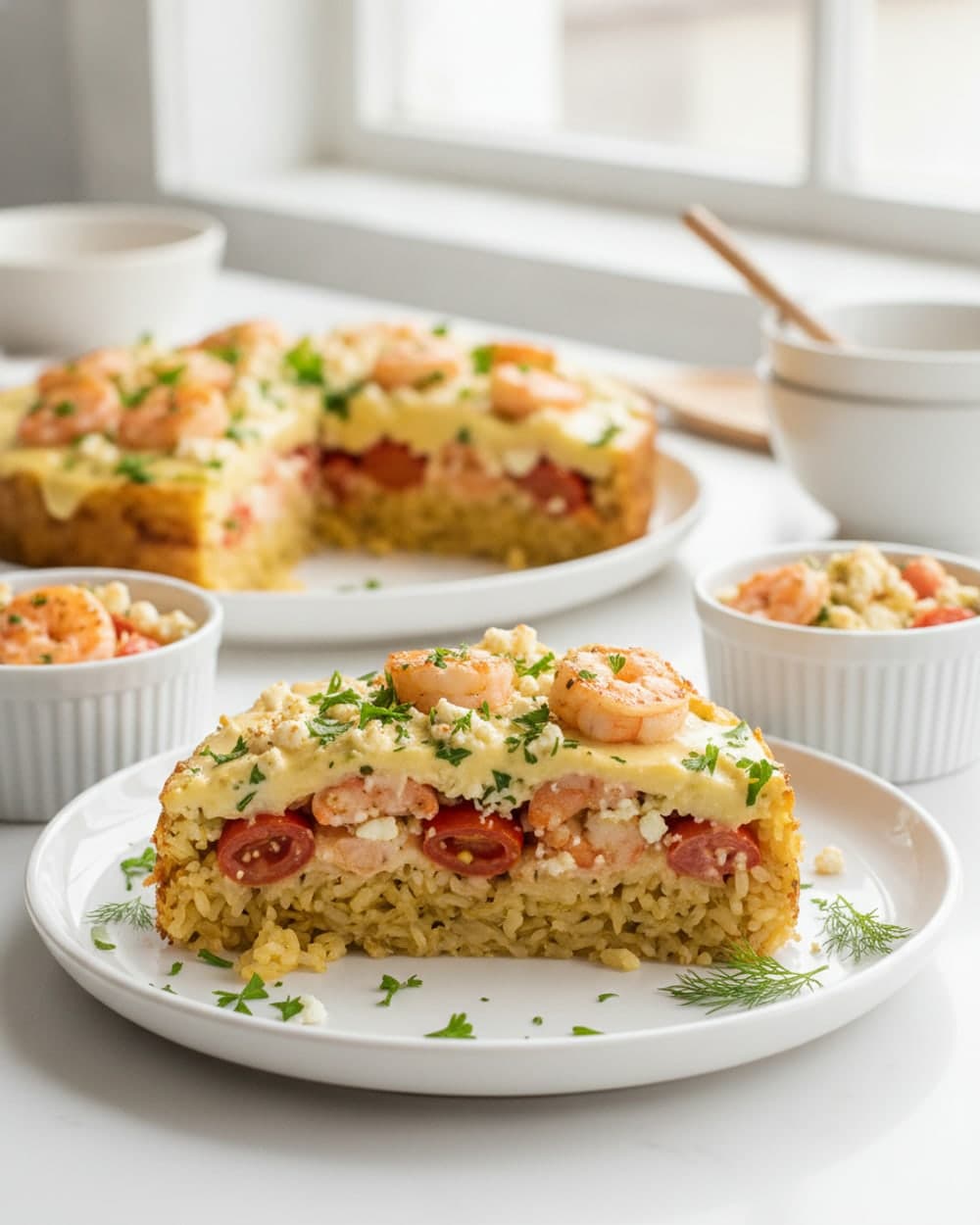 Lemon Feta Shrimp Skillet