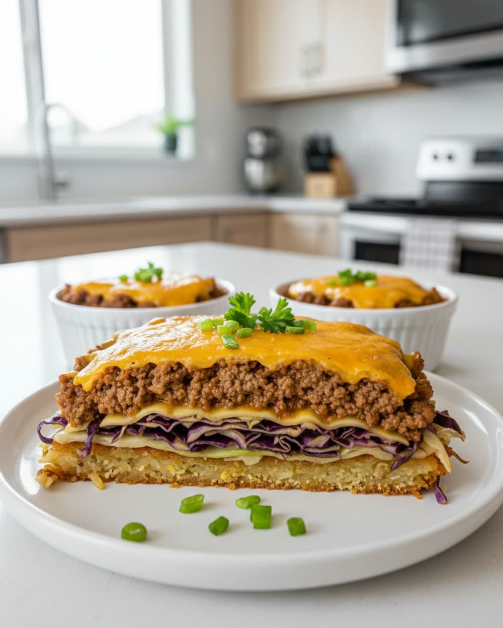 Beef Cheeseburger Cabbage Skillet