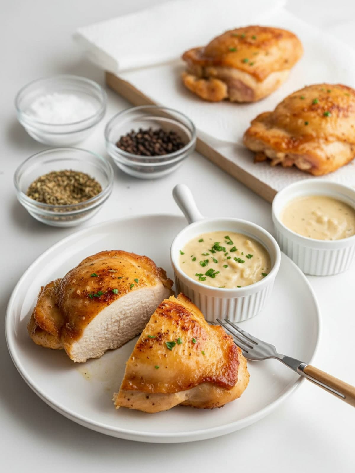 Creamy Garlic Chicken for Keto Beginners: Season the chicken