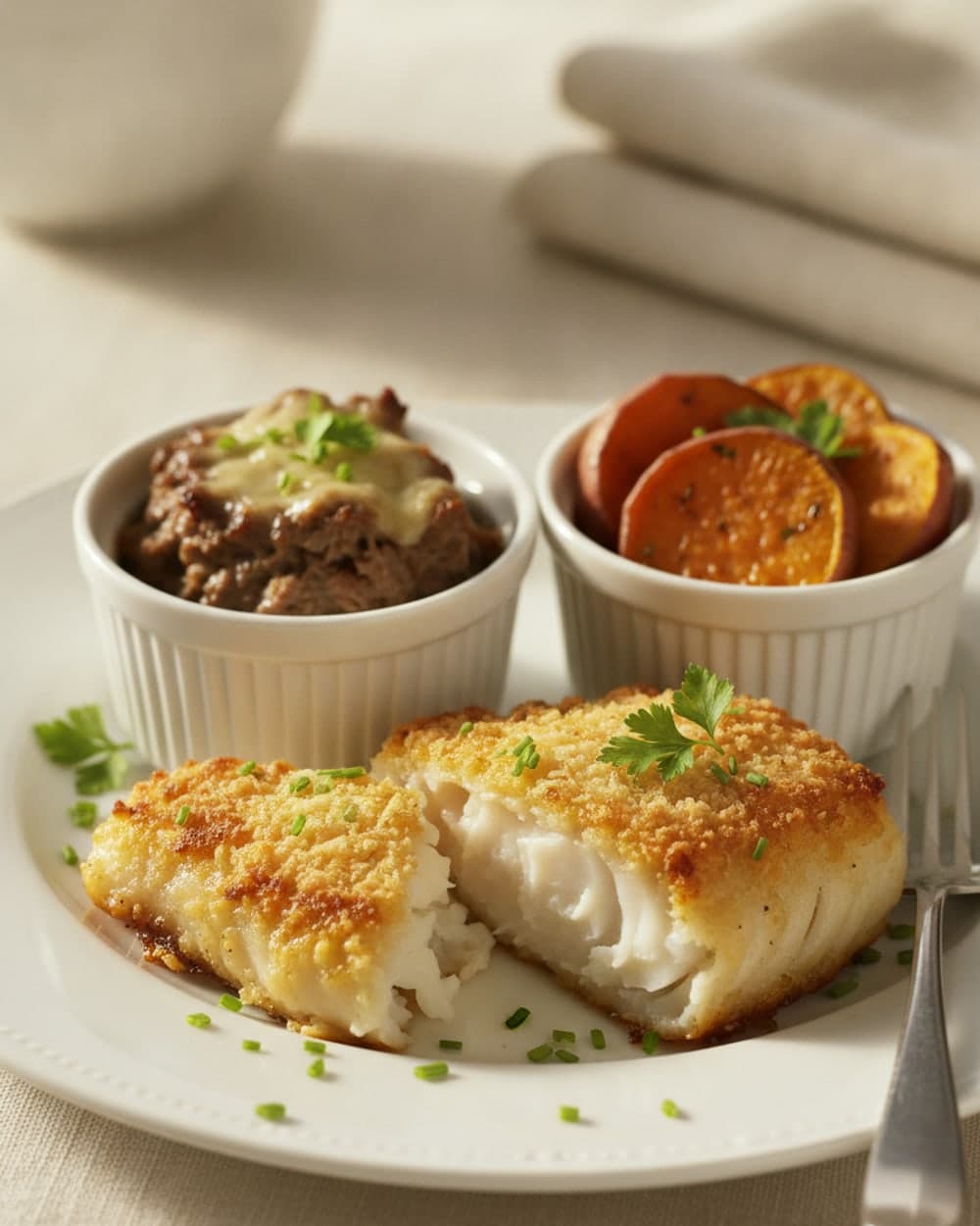 Parmesan Cod, Beef