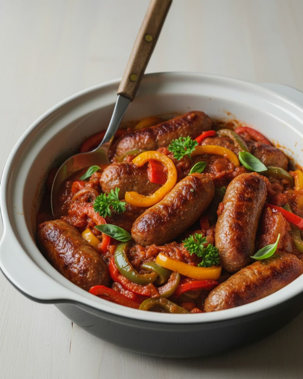 Slow Cooker Sausage and Peppers