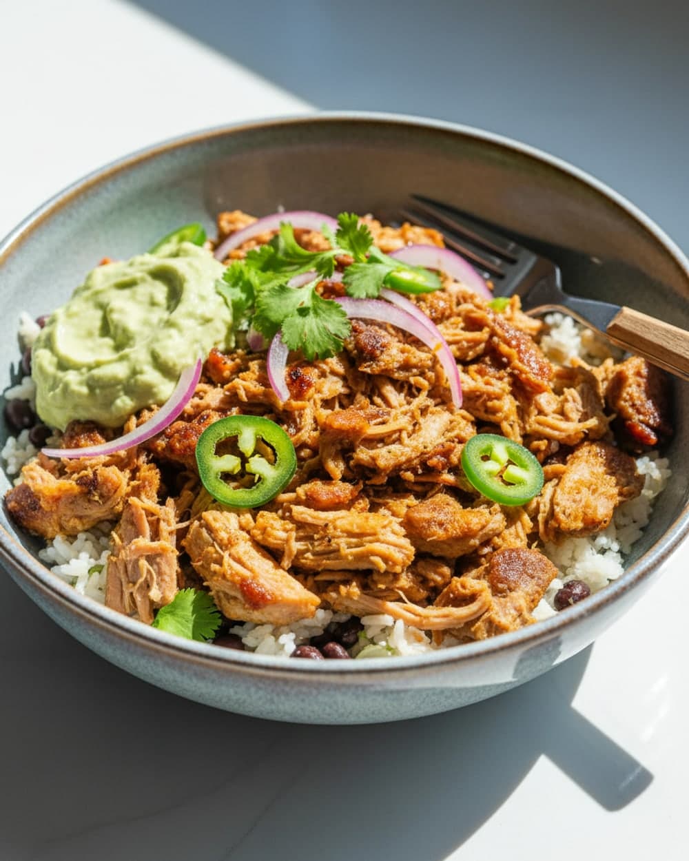 Slow Cooker Pork Carnitas Bowls