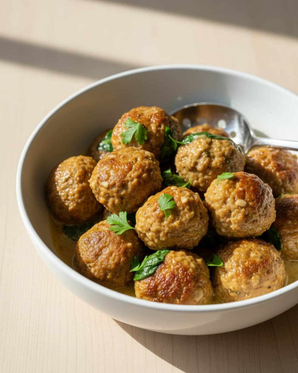 Slow Cooker Turkey Spinach Meatballs
