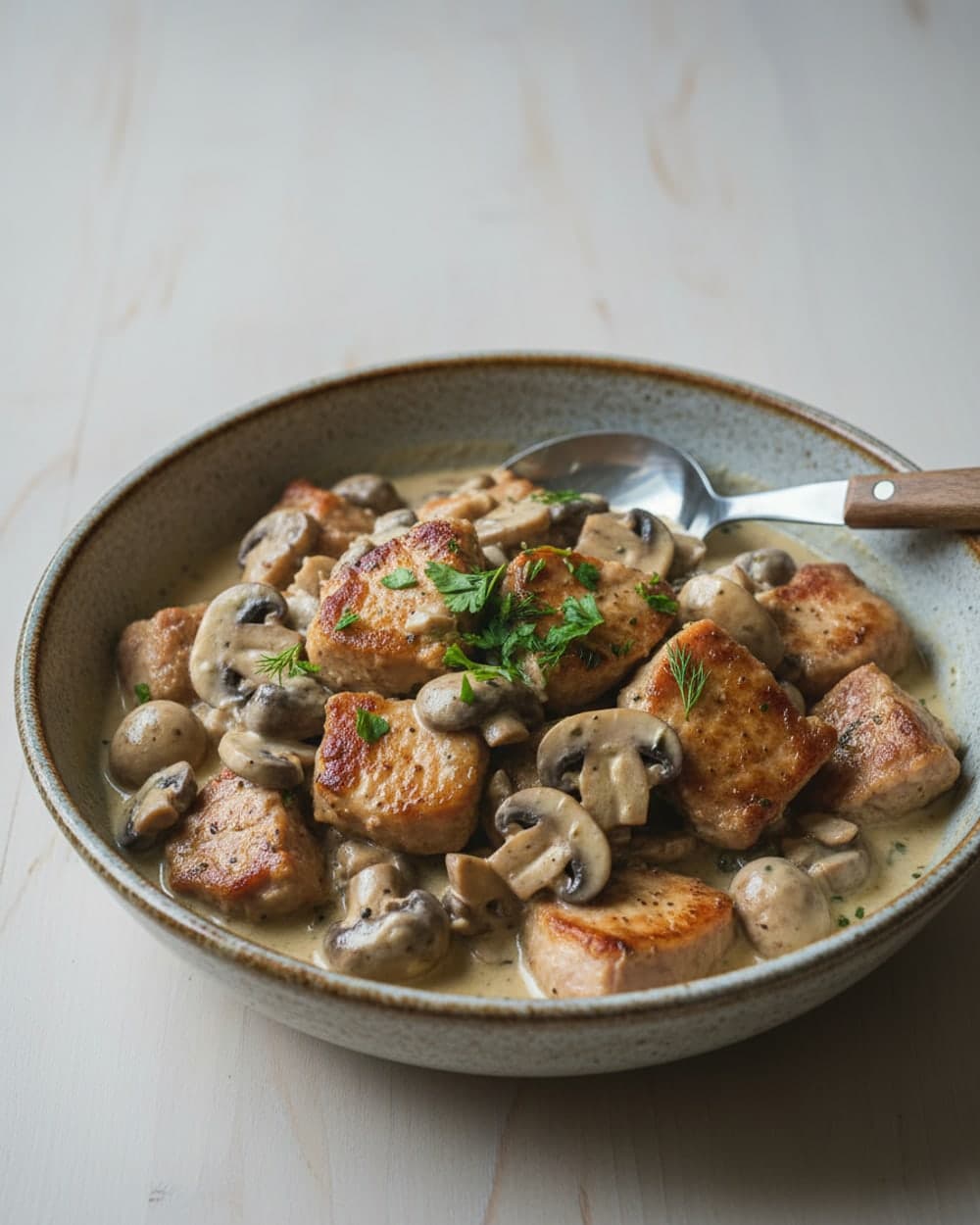 Slow Cooker Creamy Mushroom Pork