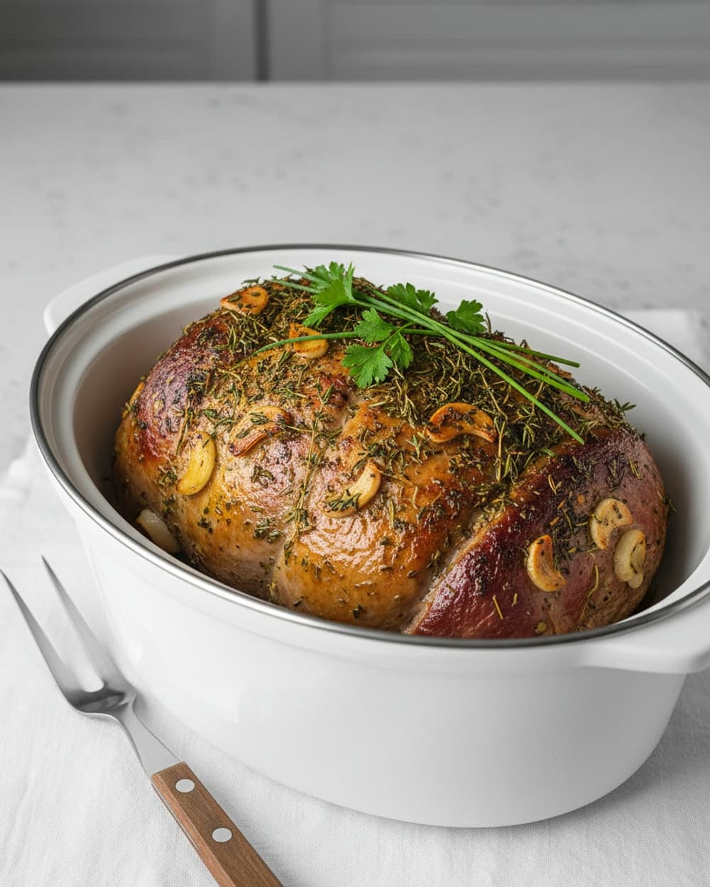 Slow Cooker Garlic Herb Roast