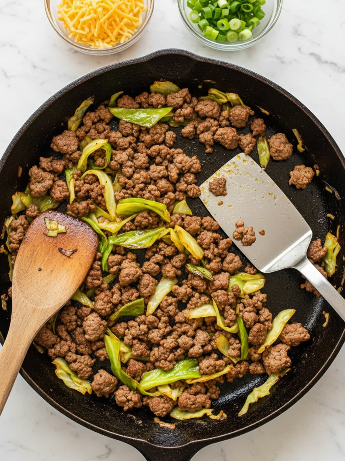 Cheeseburger Cabbage Skillet: Rebuild the skillet