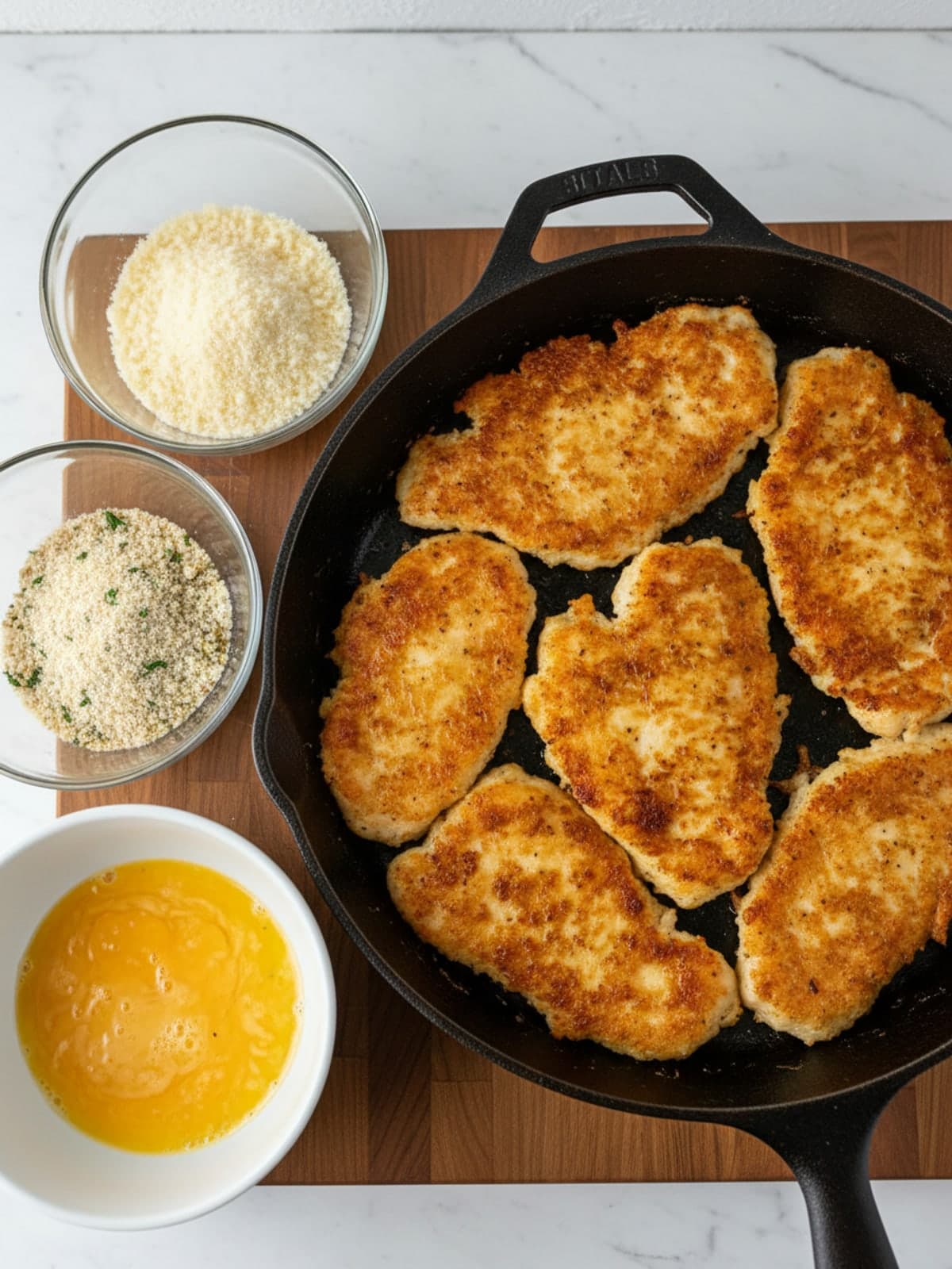 Garlic Parmesan Chicken with Zucchini Ribbons: Cook to a golden crust