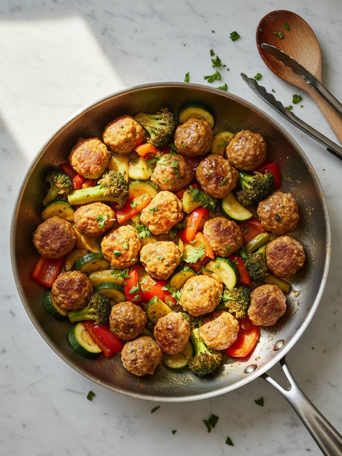 Turkey Meatball Vegetable Boxes: Roast to both cues