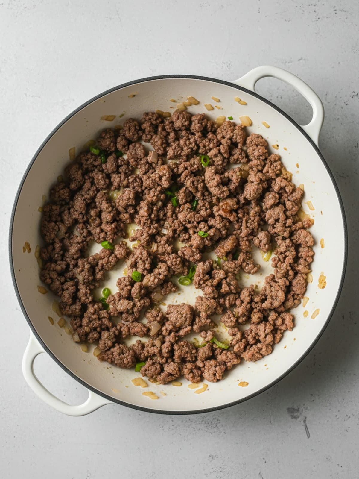 Beef Cabbage Skillet: Brown the beef