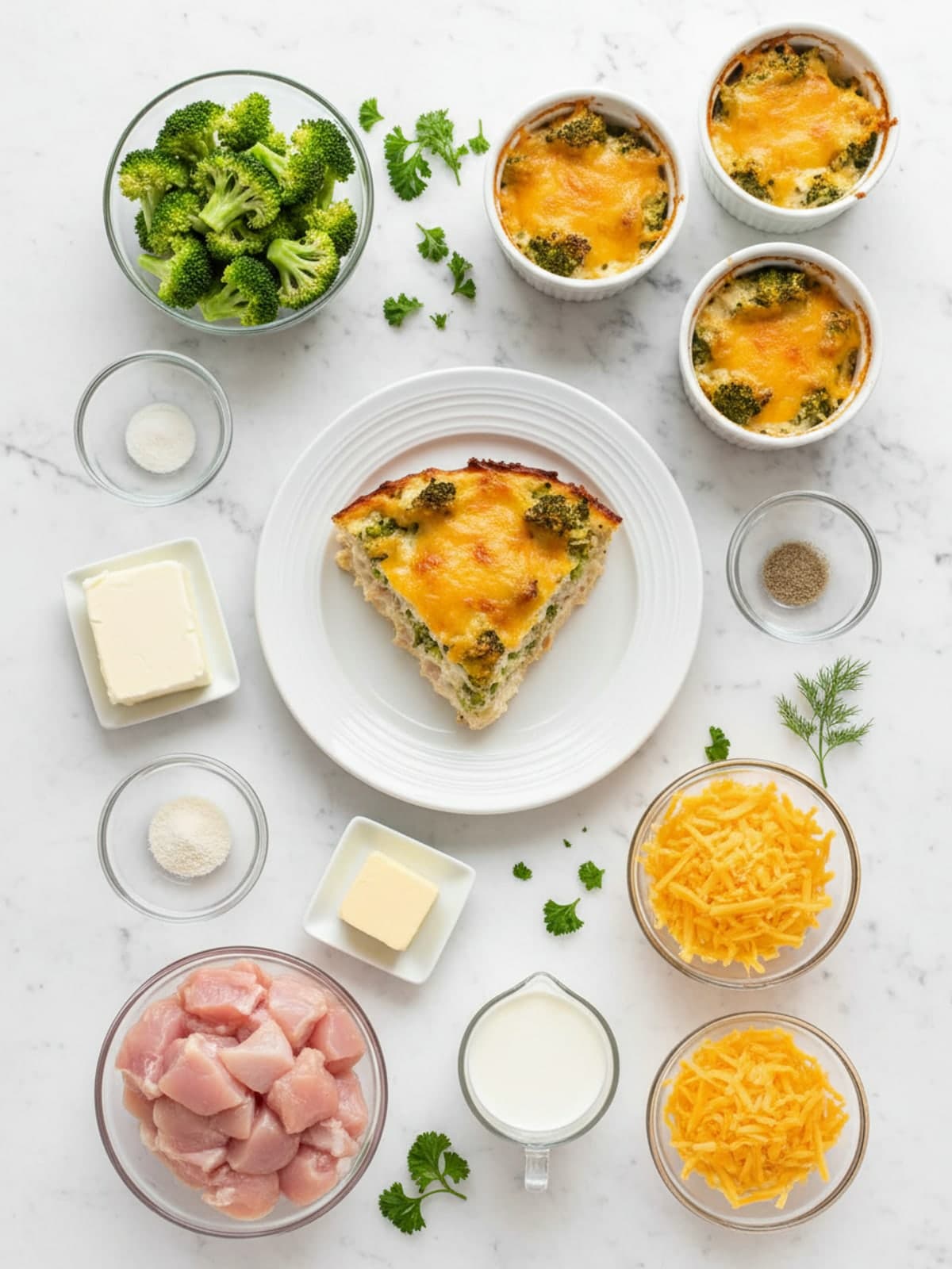 Ingredients for Chicken Broccoli Low Carb Casserole