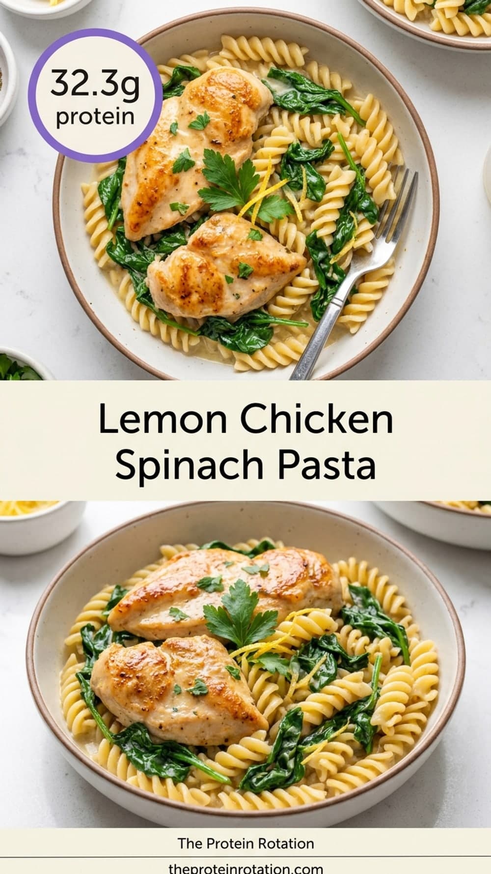 Lemon Chicken Spinach Pasta