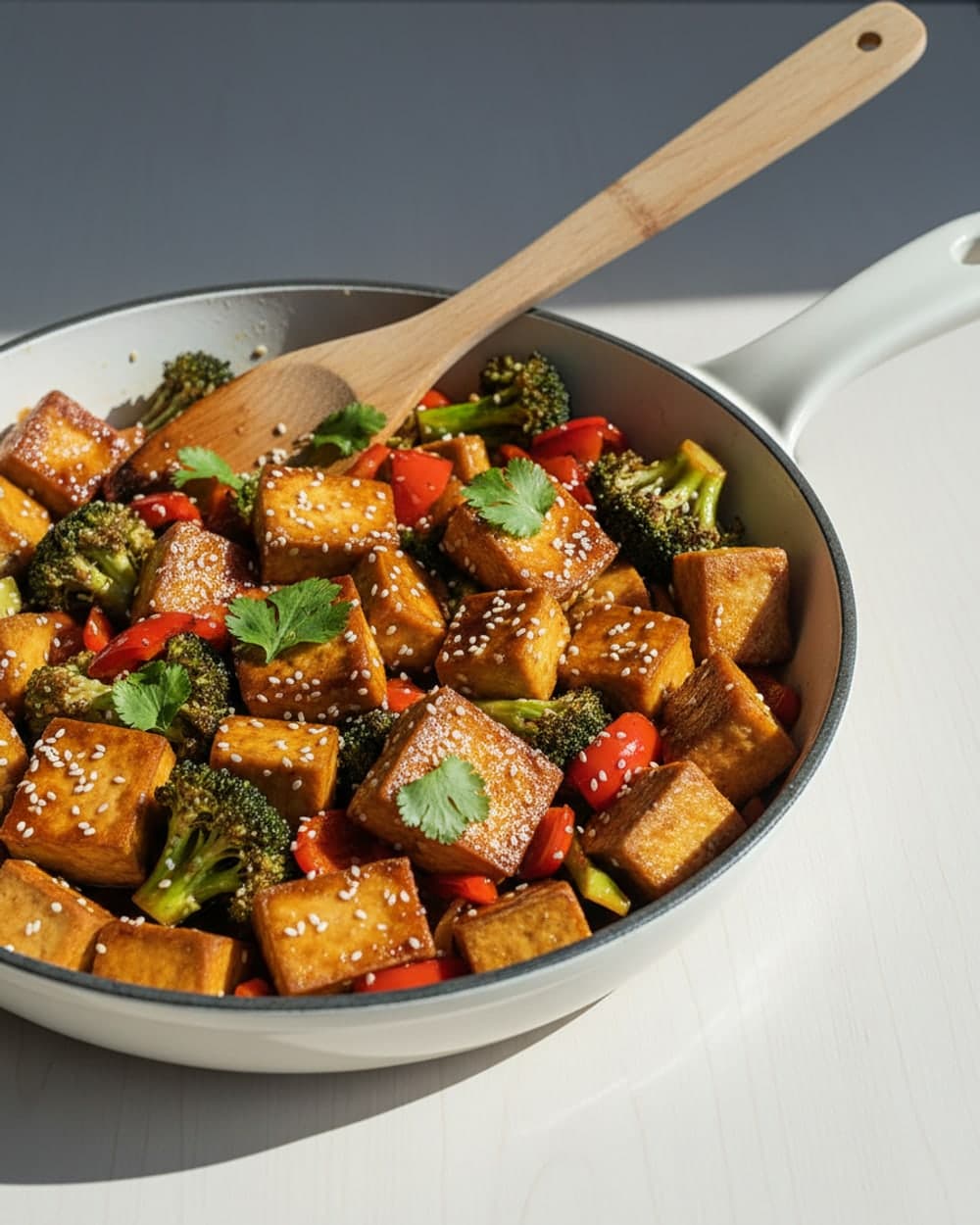 Sesame Tofu Broccoli Skillet