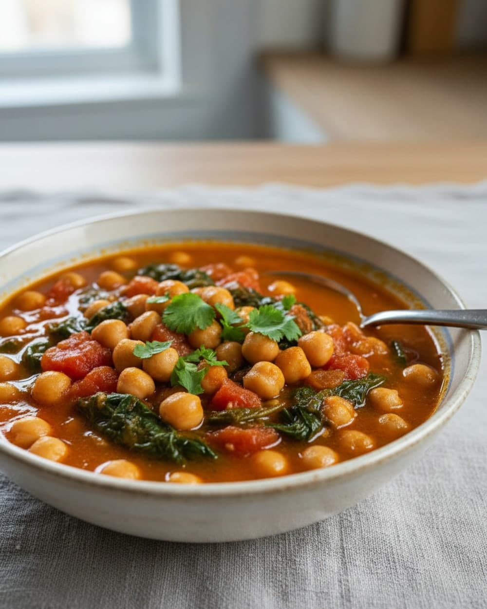 Chickpea Spinach Tomato Stew