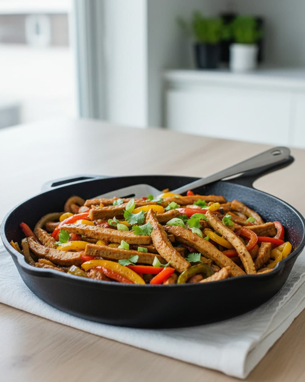 Seitan Pepper Fajita Skillet