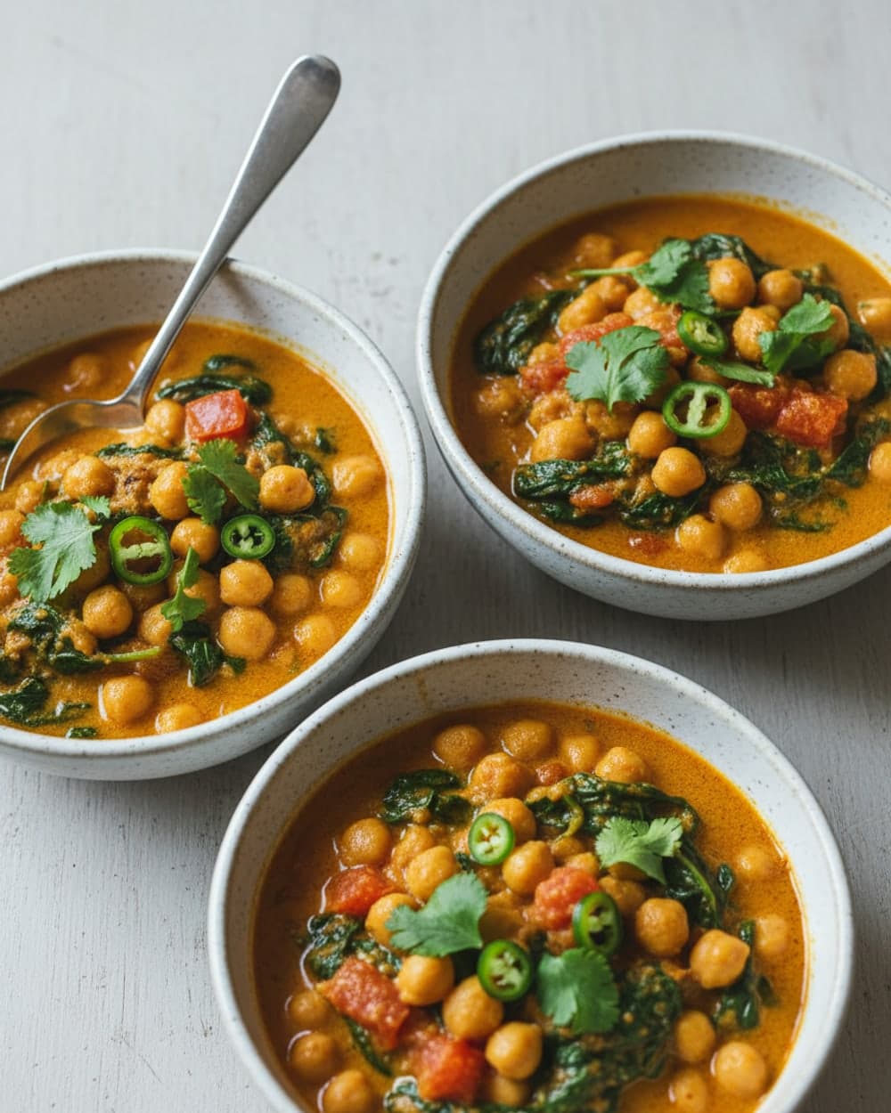 Chickpea Spinach Curry Bowls